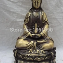 Xd 00842 1" Китайский Бронзовый Буддизм Джосс Кван-Инь Гуань Инь Богиня Будда Горшок Статуя