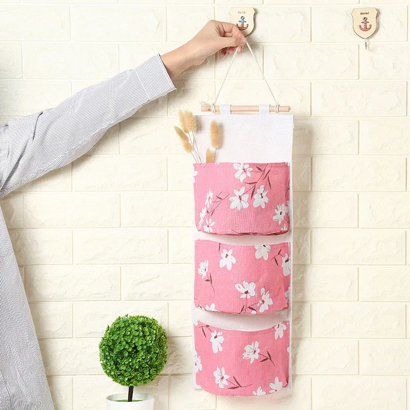 2019 NEW Organizer Foldable Hanging Pocket Cloth Door Flower Storage Bag Home Household Items Laundry Basket Organizador