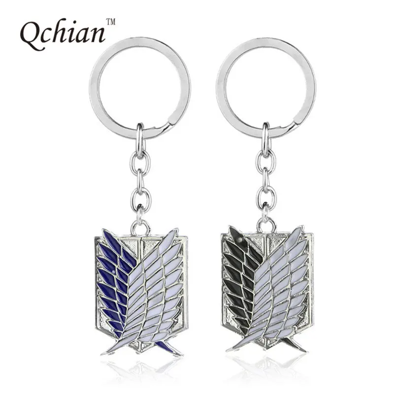 

2017 New Arrival Attack on Titan Keychain Shingeki no Kyojin Key Chains Metal Pendant Keyring Holder for Car