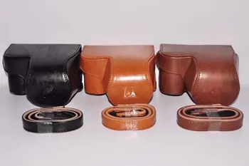 

PU Leather Camera Case Bag With Shoulder Neck Strap for Sony Alpha A6000 A6300 A6400 Nex6 16-50mm Lens Mirrorless System Camera