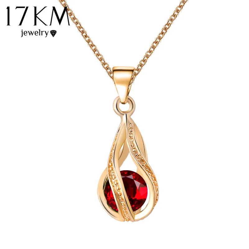 Image Long Austrian Crystal Water Drop Necklaces   Pendants Gold and silver Plated Maxi Necklaces for Women Gift collares 2016