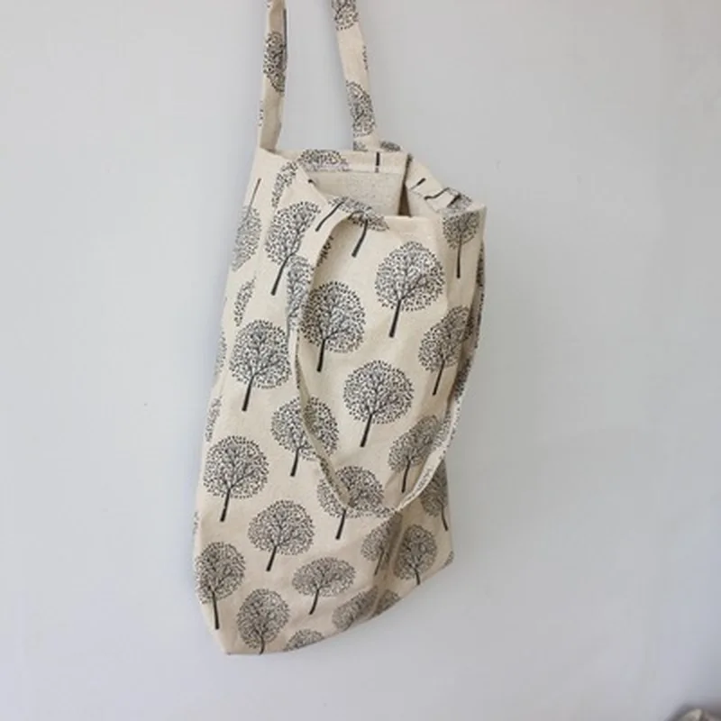 

Women Floral Cotton Linen Single Shoulder Shopping Bags Large Capacity Casual Beach Satchel Traveling Tote Handbag