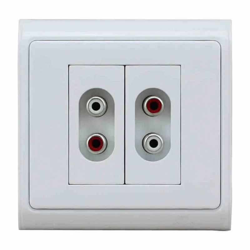 

N86-902+610HK+610HK Double RCA Socket Free Solder Screwing Audio jack Audio Amplifier Wall Plate Socket