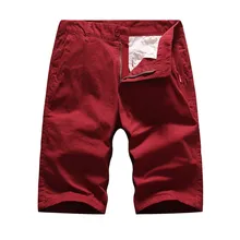 Feitong мужские короткие брюки с карманами повседневные однотонные прямые мужские облегающие повседневные летние пляжные короткие мужские брюки# g25
