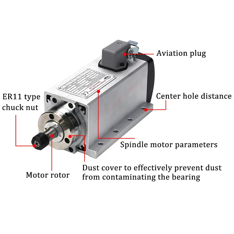 1,5 кВт мотор шпинделя с воздушным охлаждением мотор с ЧПУ шпиндель мотор шпинделя 220 В cnc квадратные фрезерные станки инструменты для гравировки