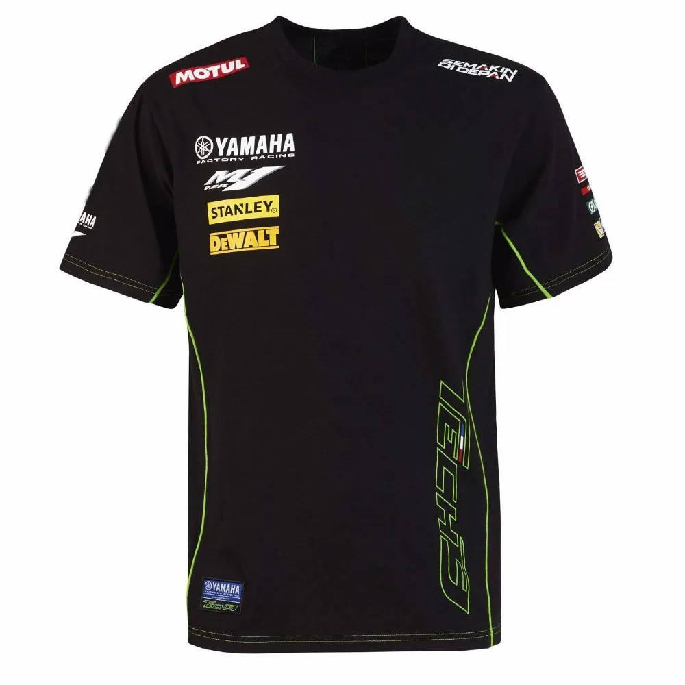 

2019 Motogp Tech3 T-shirts Man's Motorcycle Cotton T shirts Summer Motorsport Tee for Yamaha M1 Racing Team Black
