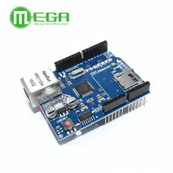 Бесплатная доставка 5 шт./лот Ethernet щит W5100 для 328 UNO Mega1280 2560 (поддержка micro SD card)