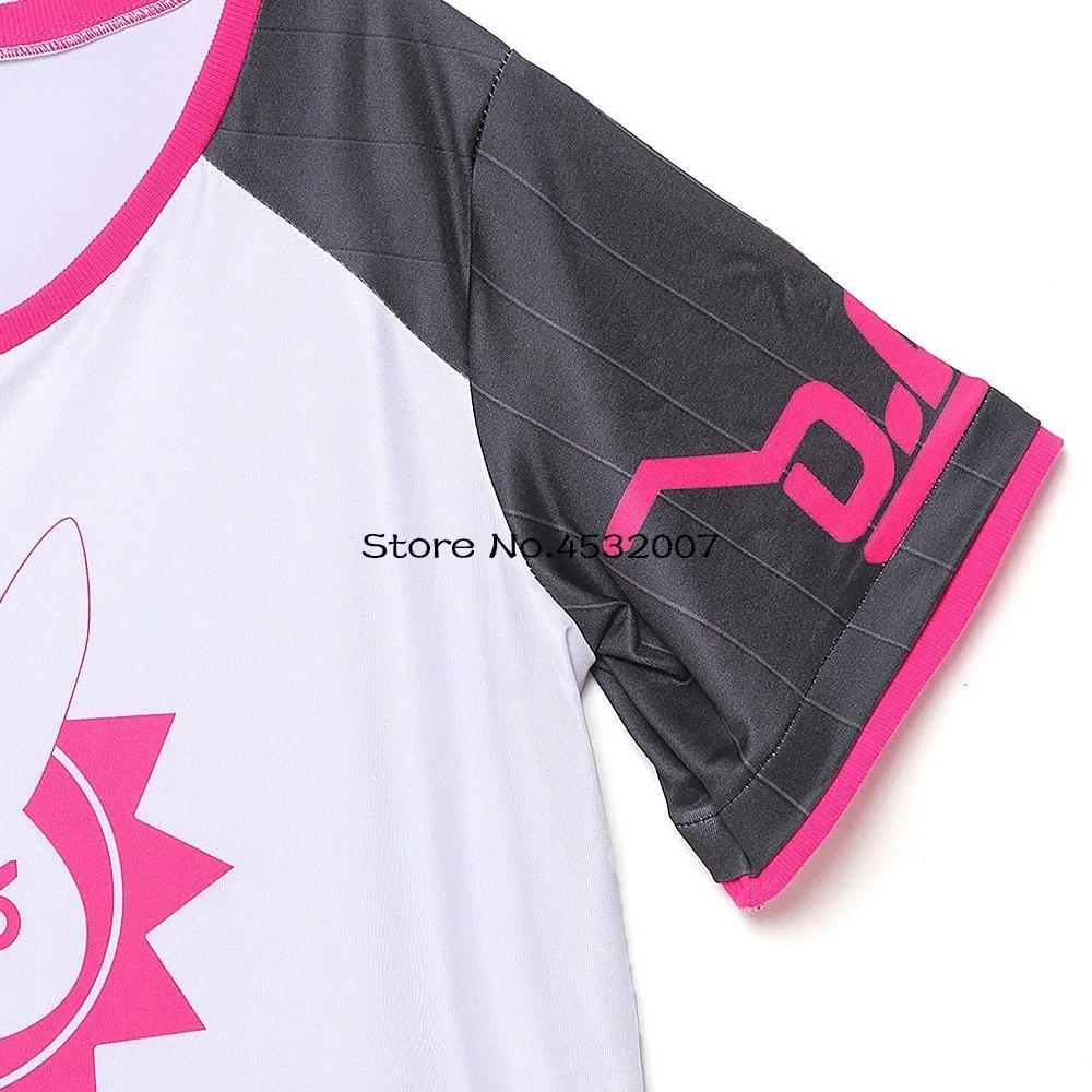 Футболка DVa Hana для косплея; футболка с коротким рукавом и изображением кролика; футболка Hana Song; цвет белый, черный, розовый; топы Diva; костюм для косплея