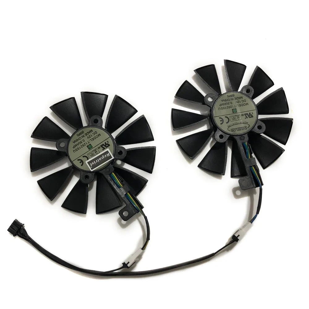 2 шт./компл. T129215SU EX RX 570 GTX 1070/1060 двойной охлаждающий вентилятор GPU для GeForce ASUS AREZ RX570
