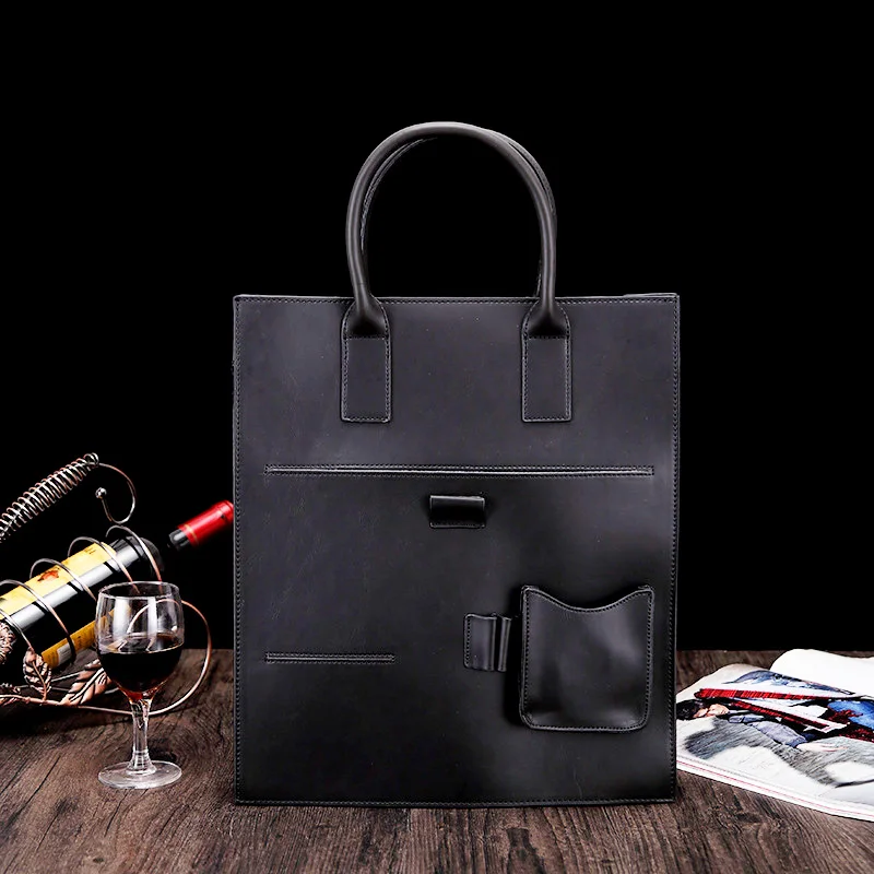 

2019 Fashion Retro Crazy Horse PU Leather Men Shoulder Bag 100% High Quality vintage Messenger Bags Men's Business briefcase Bag