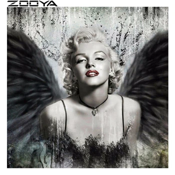 

ZOOYA 5d Diamond Painting Marilyn Monroe Diamond Embroidery Sexy Woman Angel Full round drill Mosaic sale Painting by numbers