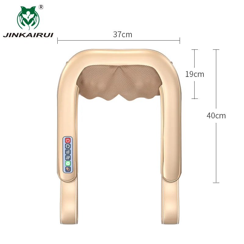 JinKaiRui двойной u-образный шиацу массажер электрический с инфракрасным нагревом 4D глубокое разминание тела Массажер shawel для шеи талии спины