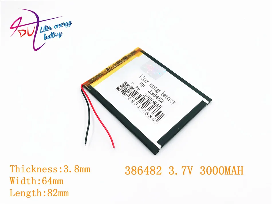 

Liter energy battery 386482 3.7V 3000mah Lithium polymer Battery with Protection Board For VX787 VX530 VX540T VX585