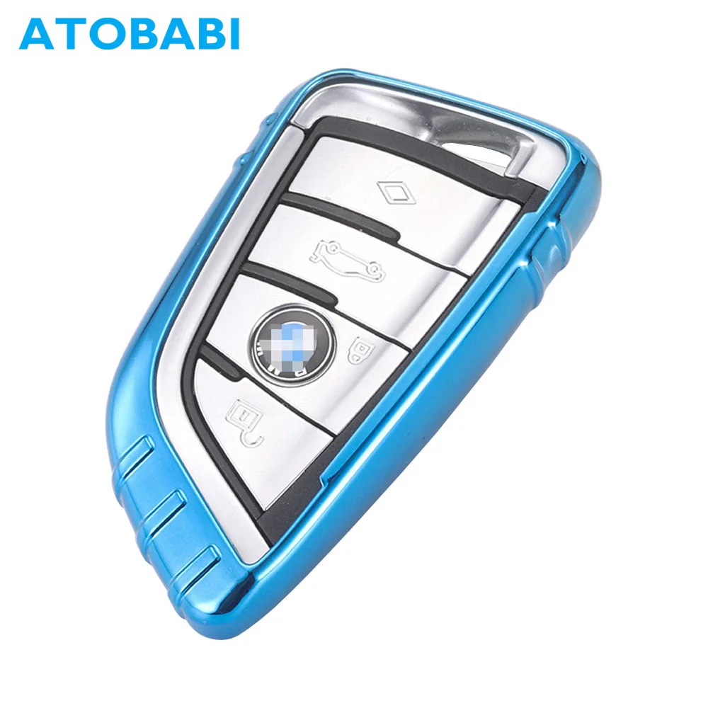 ATOBABI Soft TPU Car Key Case Remote Fob Shell Holder Protector Skin for BMW X1 F48 F15 X5 F16