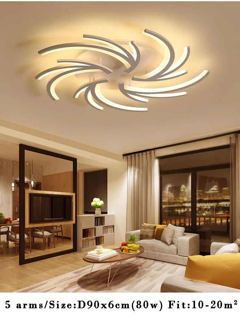 Latest Minimalist Creative Modern Led Chandelier Light White For Living Room Bedroom Led Chandelier Lighting Fixtures AC110-265V