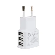 Зарядное устройство с 3 usb-портами, штепсельная вилка европейского стандарта, выходной адаптер питания 5 В, 2 А, используемый для iPhone, iPad, samsung и других мобильных телефонов, планшетных ПК