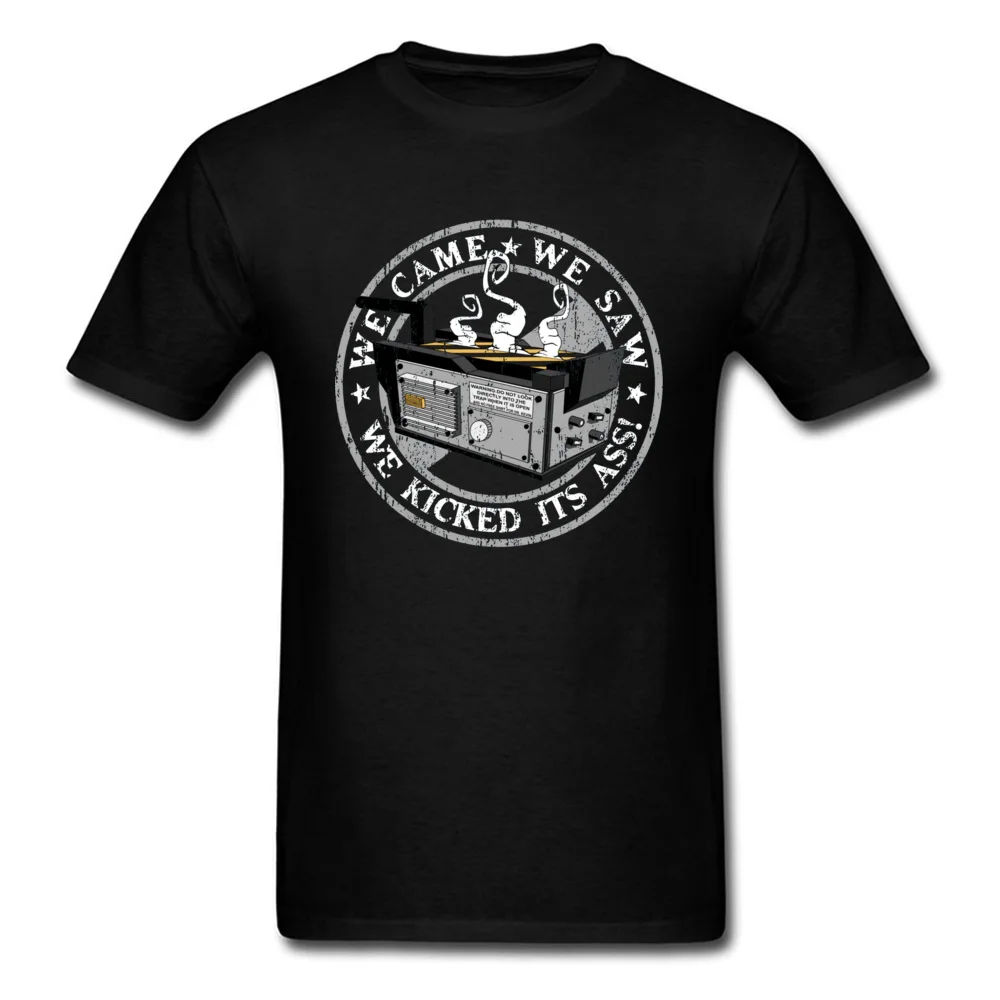 Fashionablecosie Short Sleeve Tops Shirt VALENTINE DAY Newest Crewneck Cotton Tee Shirts Mens T-Shirt Birthday  We came we saw we kicked its ass 12673 black