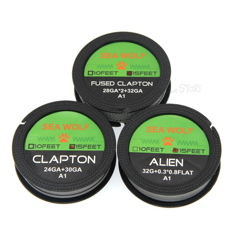 Испаритель Alien Fused Clapton нагревательный провод DIY 15 футов A1 для RDA RTA восстановленный