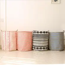 Водонепроницаемая тканевая полосатая корзина для белья, корзины для хранения одежды, корзина для хранения домашней одежды, детский игрушечный органайзер, бочки для хранения