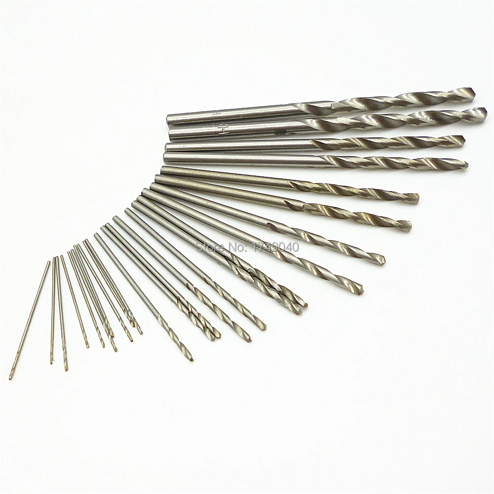 25pc Micro Twist Drill Bits Set 0.5mm to 3mm Straight Shank High Speed