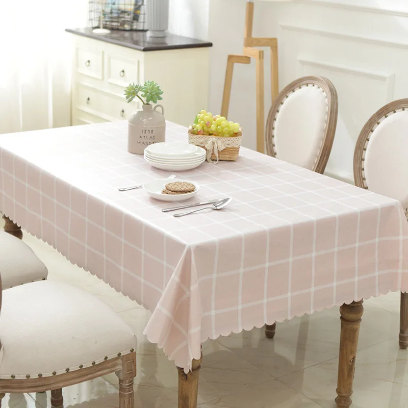 Tablecloth PVC Waterproof And Oil-Proof Table Cover Plastic Tablecloth Anti-Scalding Rectangular Kitchen Home Table Cloth ZM182
