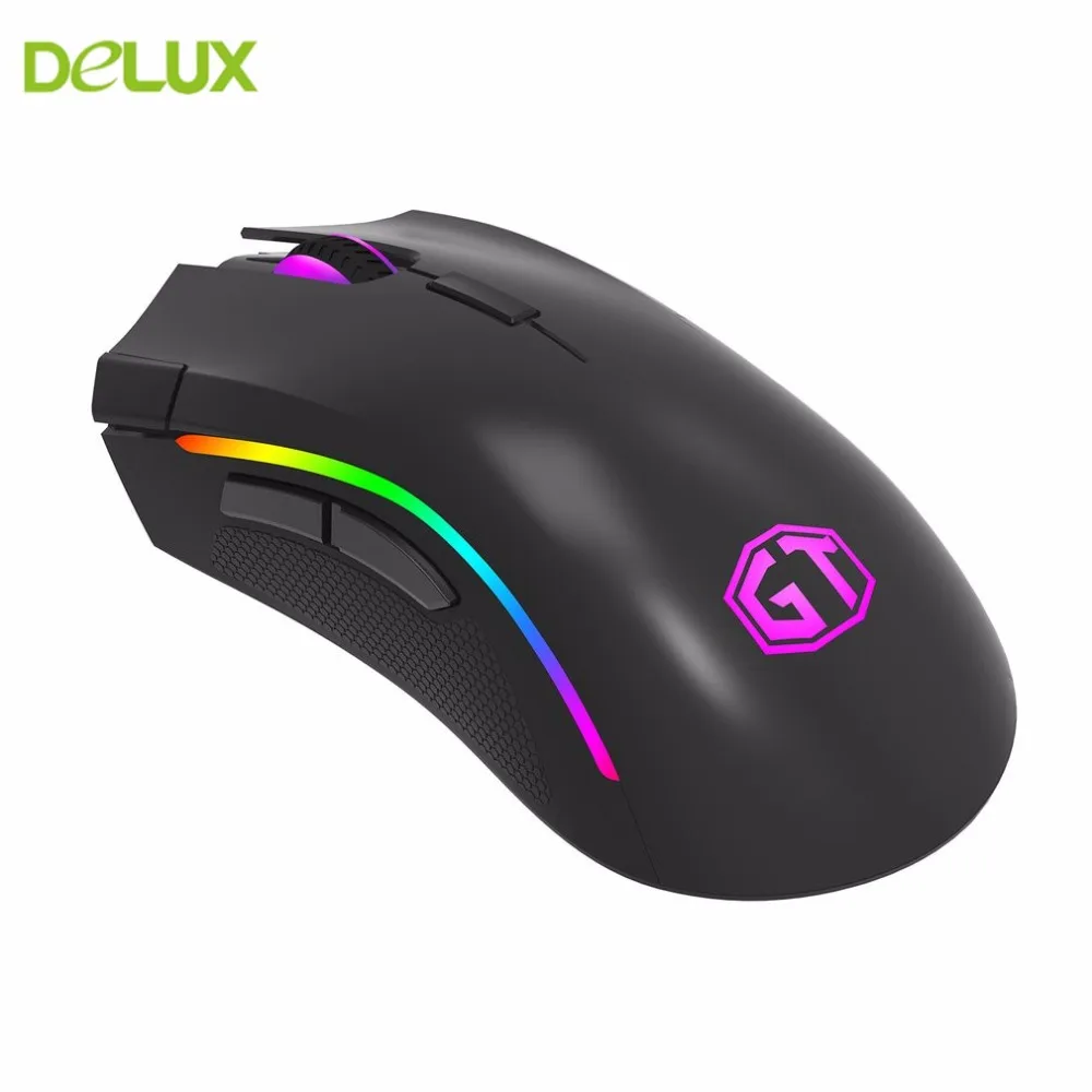 

Delux M625 Wired USB Mouse PMW3360 12000 DPI Luminous Shining One-piece ABS Matt Appearance Gaming Mouse With Colorful LED Light