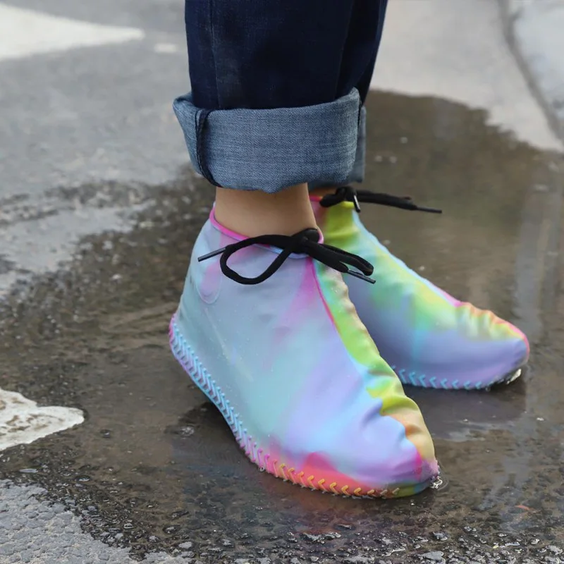 Туфли для многократного применения крышка водонепроницаемая обувь чехлы с резиновой защитой от скольжения для сапоги для дождливой погоды, галоши Для мужчин женская обувь аксессуары