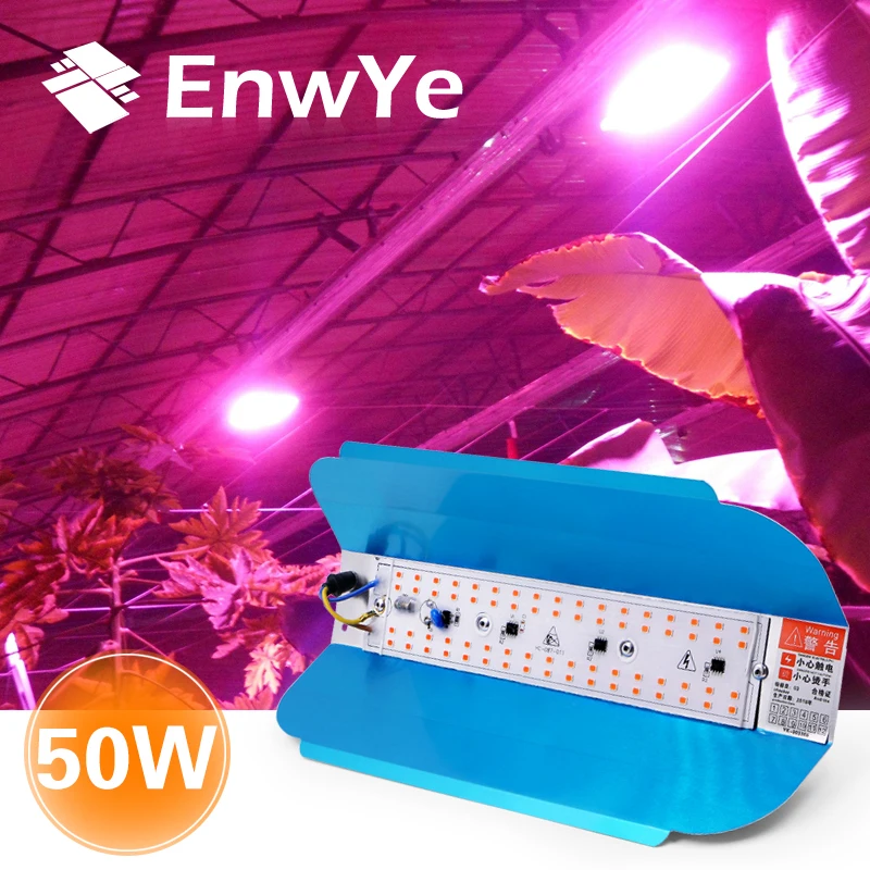 EnwYe 50 W роста растений светильник светодиодный светать Фито простой прожектор 220 V для растительная теплица гидропоники