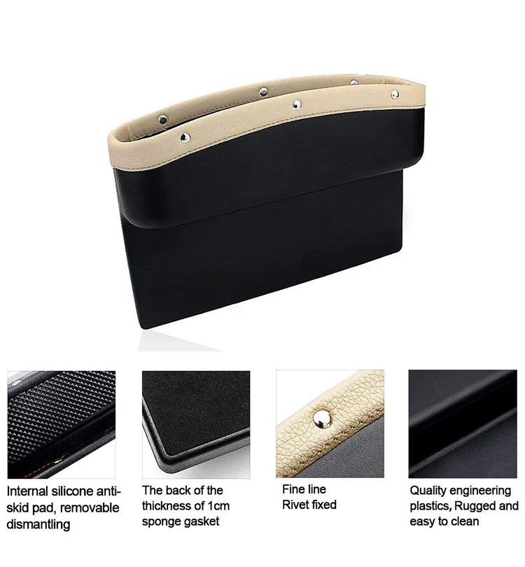 hot car seat pocket catcher auto car seat side gap pocket pu leather Sundries holder storage organizer bag box car accessories