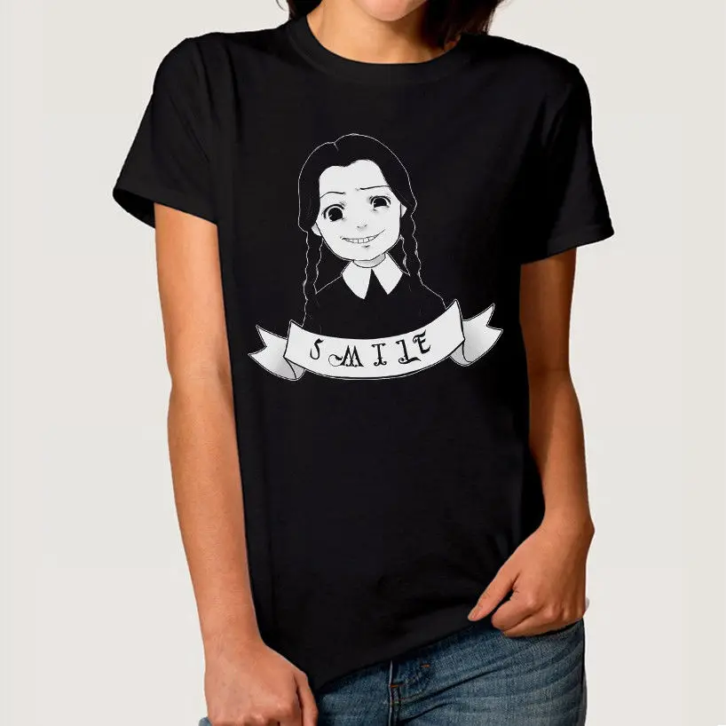 Футболка с надписью weday Addams Smile family мужская и женская футболка рисунком новая