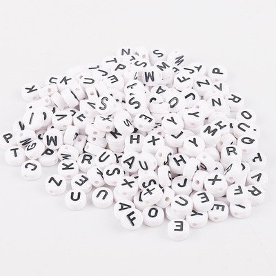 Round Flat Alphabet /Letter Acrylic Spacer Beads 10 Colors size 7mm For fashion jewelry DIY Bracelet Necklace