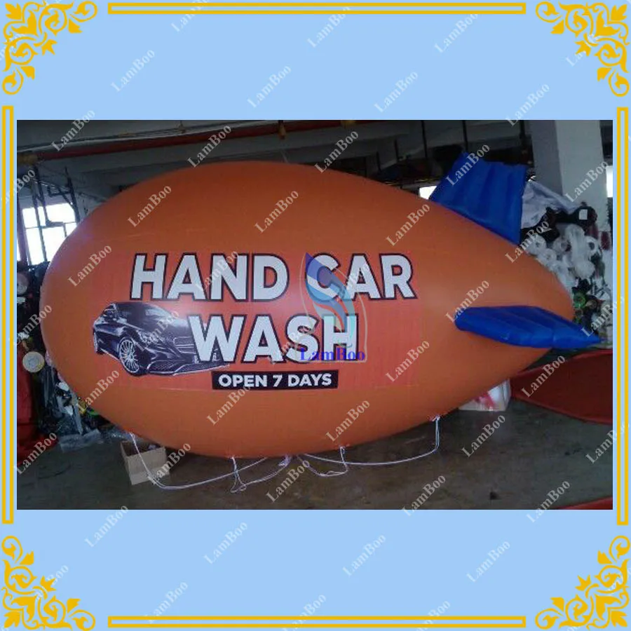 

4m/13ft Long Orange Inflatable Airship / Blimp / Zeppelin with your LOGO for Different Events / Digital printing