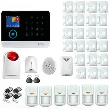 Teclado táctil Inalámbrica WIFI GSM GPRS RFID Sistema de Alarma de Ladrón de la Seguridad Casera DIY Kit de IOS/Android APP Control con Marcación automática