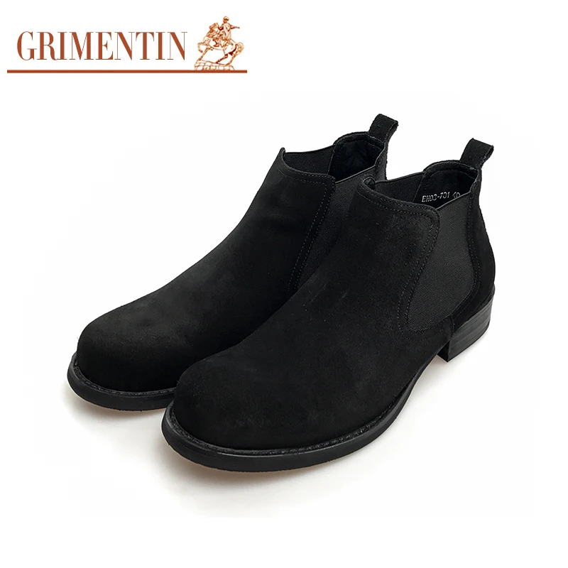 GRIMENTIN fashion nubuck leather men boots Italian designer mens ankle boots black brown male
