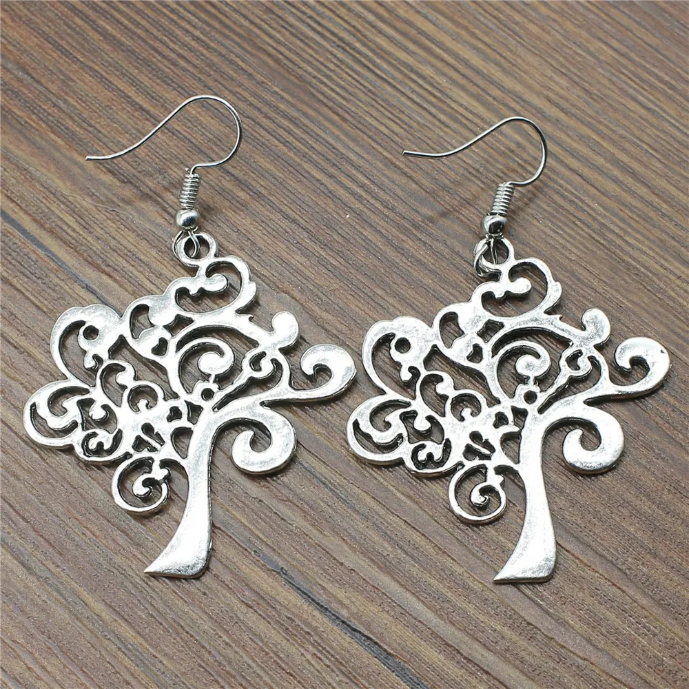 

42x37mm Tree Charm Drop Earring For Women Dropshipping Vintage Fashion Dangle Earring