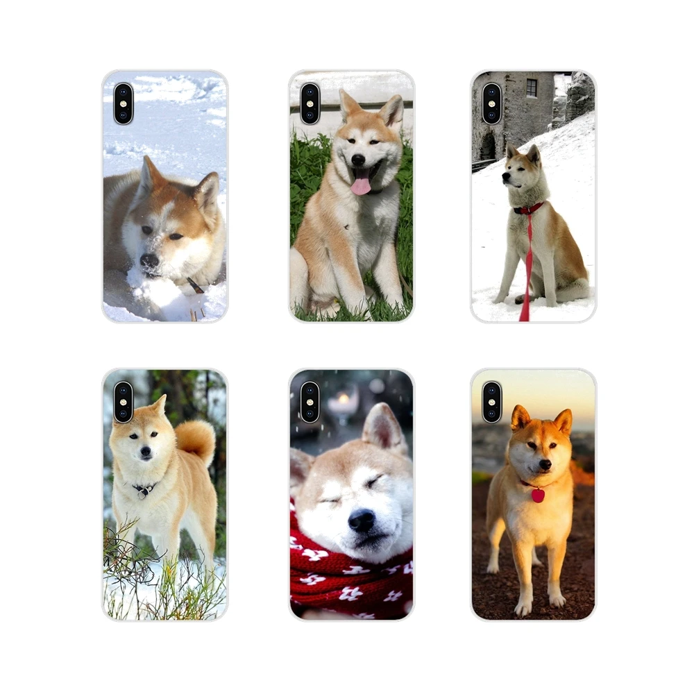 

For Apple iPhone X XR XS MAX 4 4S 5 5S 5C SE 6 6S 7 8 Plus ipod touch 5 6 Mobile Phone Case Covers Animal Cute Dog Akita Painted