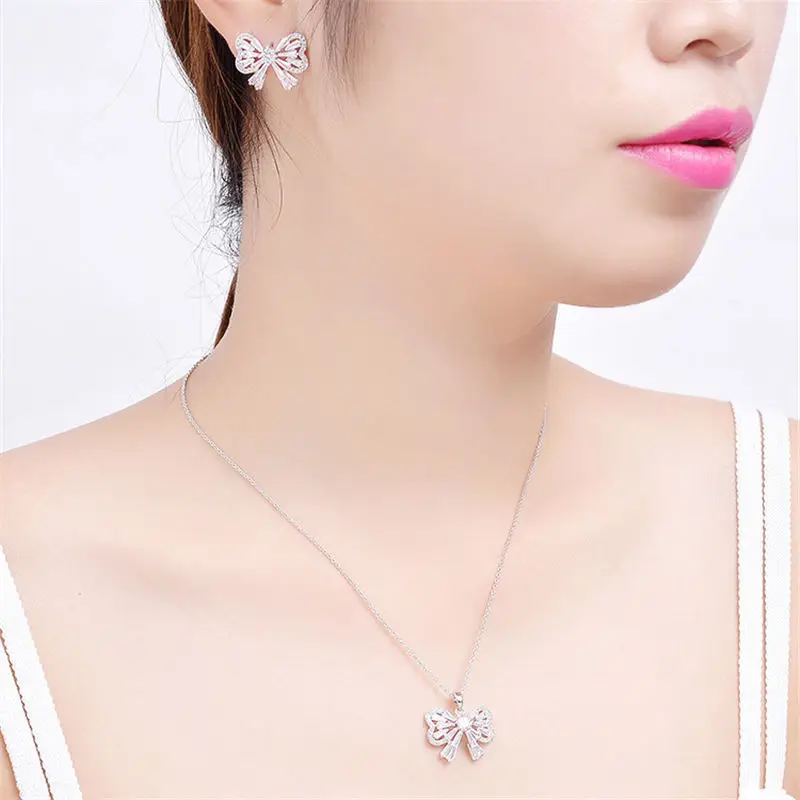 Sweater Chain Korean Fashion Copper Necklace Plating Earring Set Wedding Bridal Party Jewelry Dress Up | Украшения и аксессуары