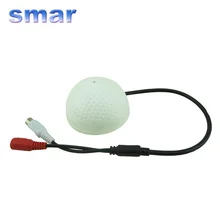 Smar CCTV White Microphone Audio Pickup Device High Sensitivity 12V Half Ball Sound Monitor For Security Camera