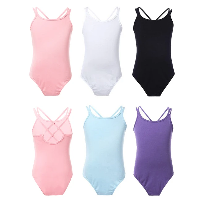 Tiaobug Nude Child Teens Adjustable Strap Dance Leotard Underwear