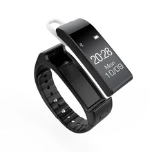 Лидер продаж! Оригинальный V6 (k2) Smart Band Напульсники браслет с Съемная Bluetooth наушники гарнитуры SmartBand Шагомер сна