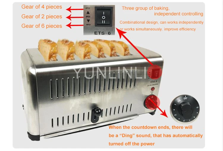 Бытовой тостер/тостер для завтрака/коммерческий тостер/тостер из нержавеющей стали/тост печь для отопления ETS-6