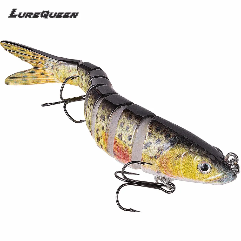 

8 Segment wobblers Fishing Lures 14CM 26g Multi Jointed Hard Baits Crankbait With 2 Mustad Hooks Fishing tackle