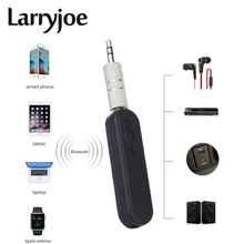 Larryjoe мини lavalier Bluetooth приемник автомобильный Handfree беспроводной приемник 3,5 мм AUX аудио адаптер с микрофоном для автомобиля стереосистемы телефона