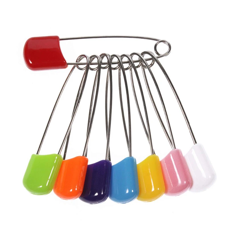 20Pcs Plastic Head Safety Pins Baby Kids Cloth Nappy Locking Brooch