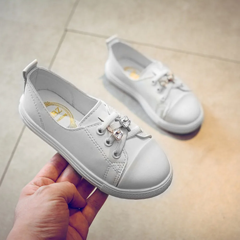 

OUTAD Spring Autumn Children Girl Choes Casual Girls Lace-up Low-cut Shoes Anti-slip Wear Resistant Breathable Shallow Shoes