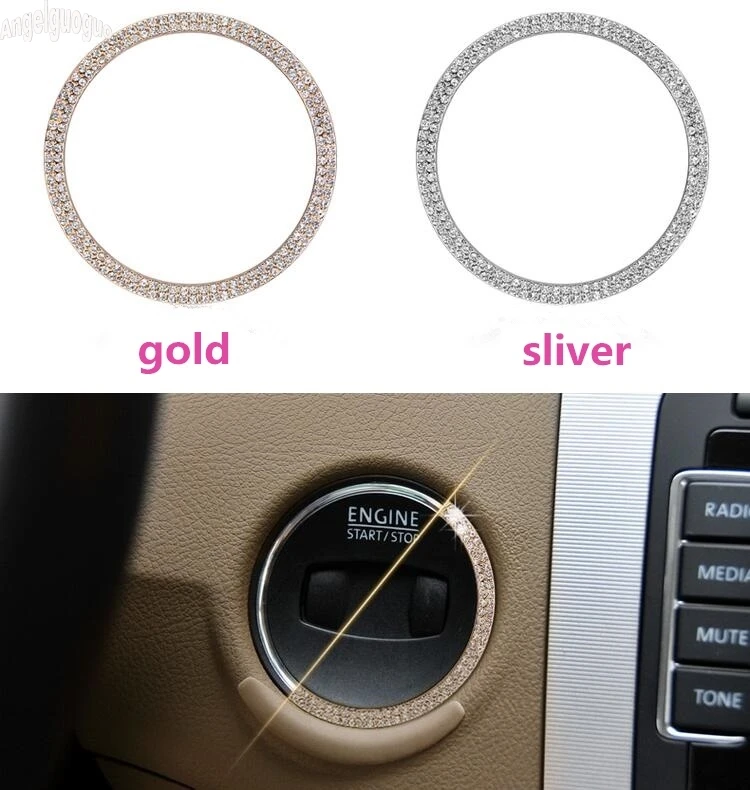 

2 color Car Engine Start Stop Switch Ring Cover Sticker For Volkswagen VW CC new Magotan 2012-2016 Luxurious Accessories