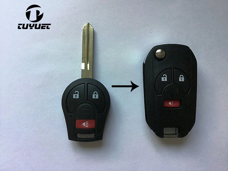 

2+1 Buttons key Blanks Case For Nissan 3 Buttons Modified Flip Folding Remote Key Shell