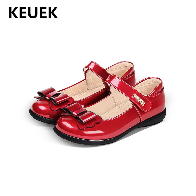 New Girls Leather Shoes Black Children Performance Student Dress Shoes
