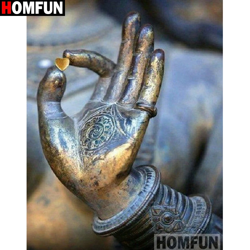 

HOMFUN Full Square/Round Drill 5D DIY Diamond Painting "Religious Buddha" Embroidery Cross Stitch 5D Home Decor Gift A14882