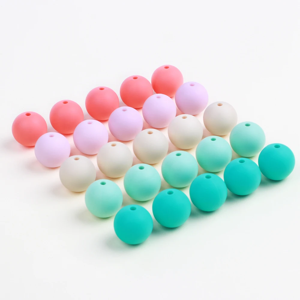 Redondo Silicone Contas 9mm 12mm 15mm 19mm Bebê Dentição Colar Faça Você Mesmo Pingente Grau Alimentício Mordedor * 500pc 10 Mordedores p/ bebê